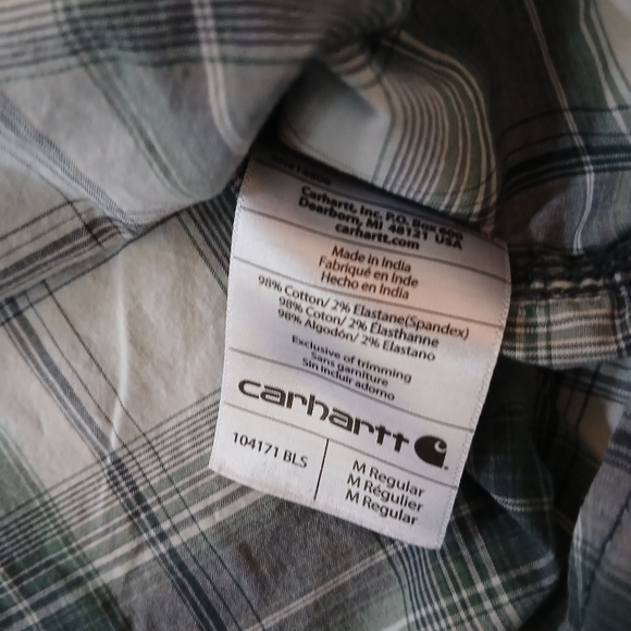 Carhartt Pearl Snap Relaxed Fit Button Down Shirt Men's Size Medium - Picture 5 of 5